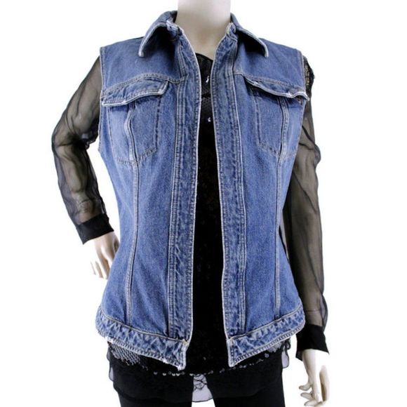 DOLCE & GABBANA Vintage 90's Distressed Denim Blue Jean Casual Jacket - Picture 6 of 11